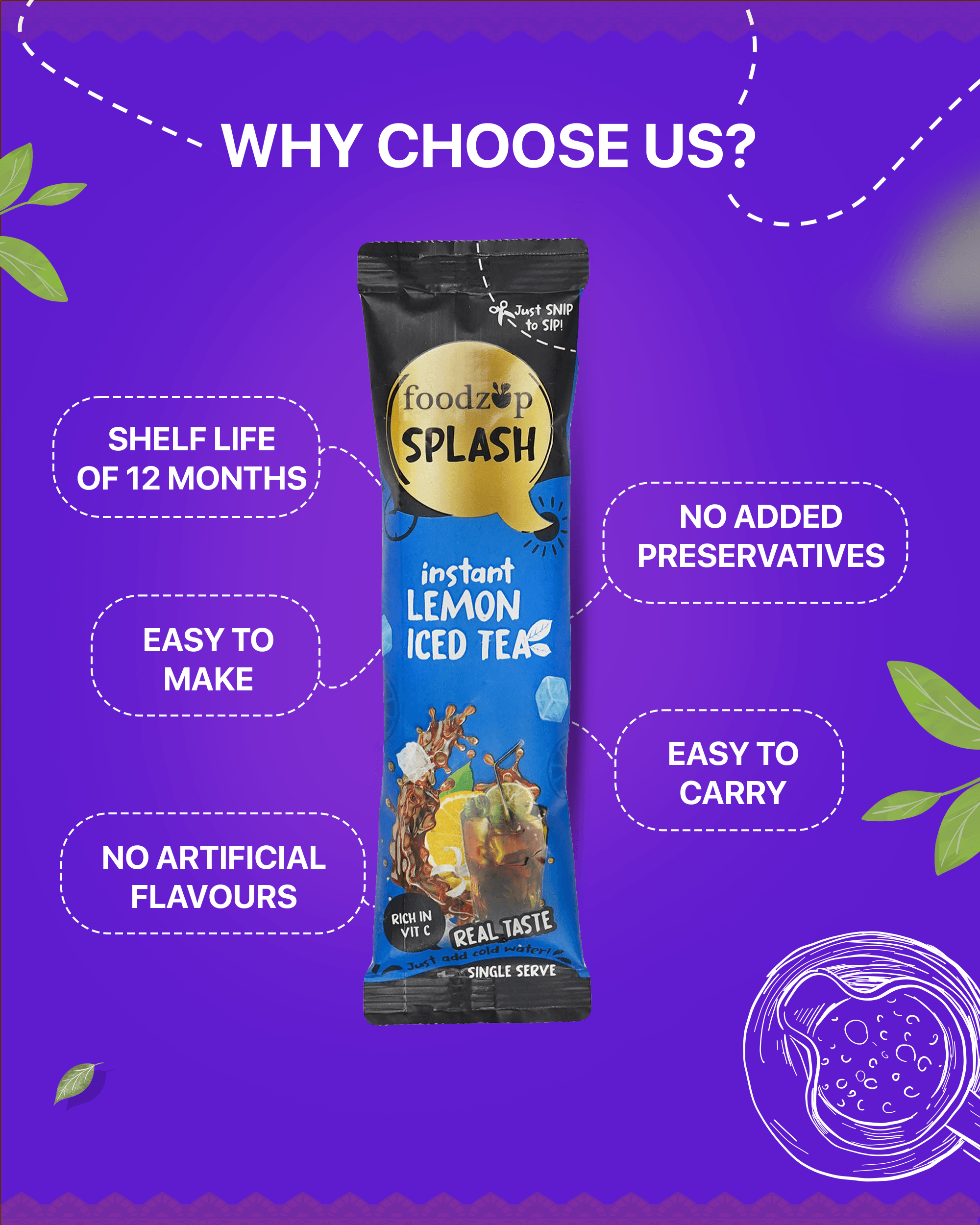 Lemon Ice Tea Splash (30gm) - Chaizup